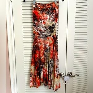 Strapless ruched midi dress